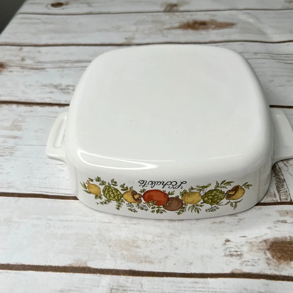 Corning Ware Casserole Set White Spice O Life L'Echalote 1Qt & 2.75 Cup